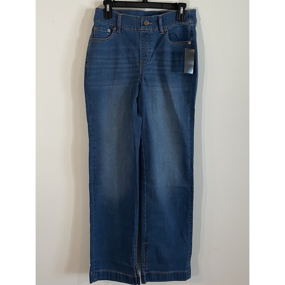 New D & Co Adaptive Jeans Boot Cut Slit Leg Denim Medium Wash Women's Size 6 NWT